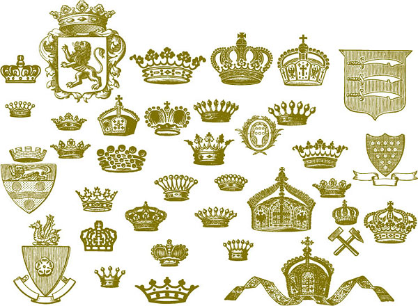 Crown, lion, hammer, Royal vector material