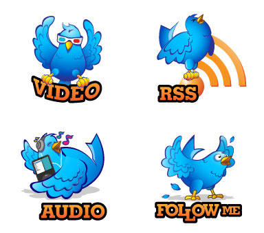 Twitter Bird icon vector material