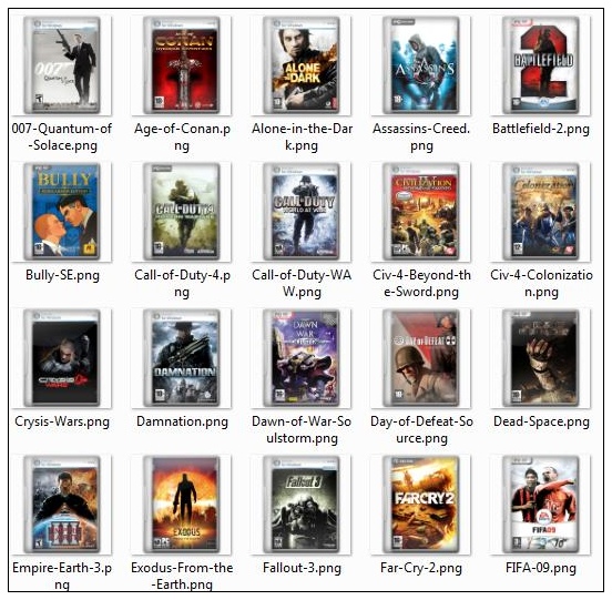 Computer games and movies cover png icons -1