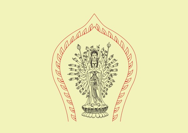 Avalokitesvara line drawings