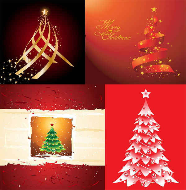Christmas trees, the stars vector