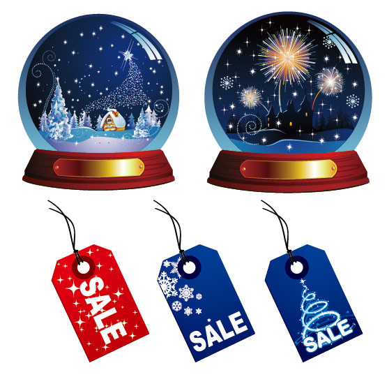 crystal ball and sale of label vector