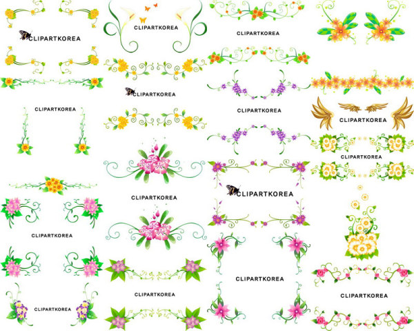 Vector flowers and lace pattern