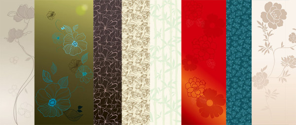Featured flowers vector background material -2