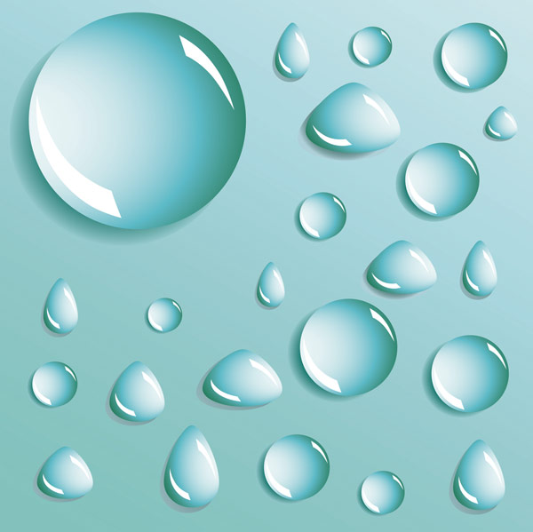 Vector water drops