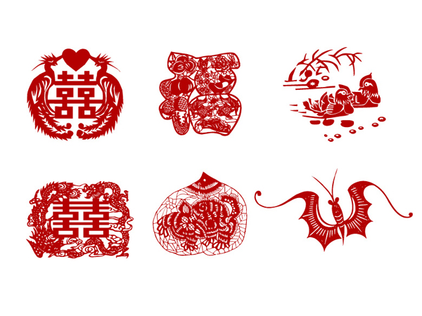 Traditional paper-cut vector material