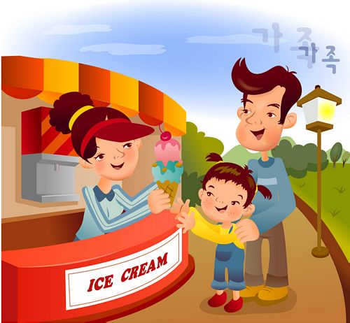 iClickart Cartoon Family illustrator vector material -9