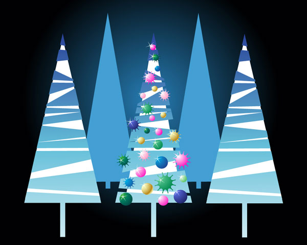 Lovely Christmas tree vector material