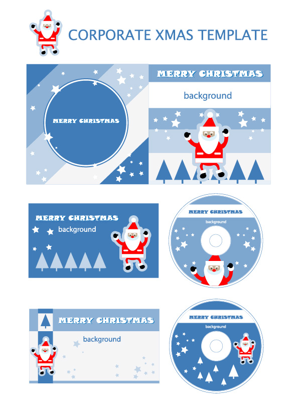 Santa Claus CD template vector