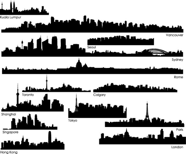 City silhouette vector material -1