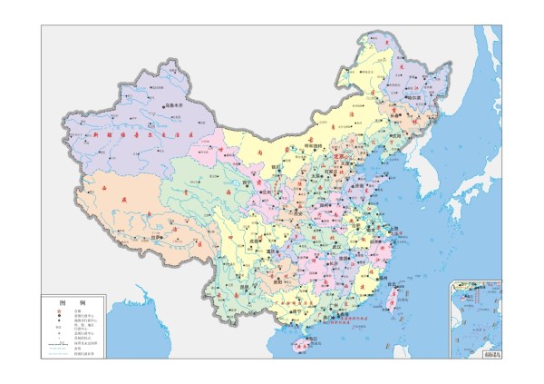 China maps (four-color) vector