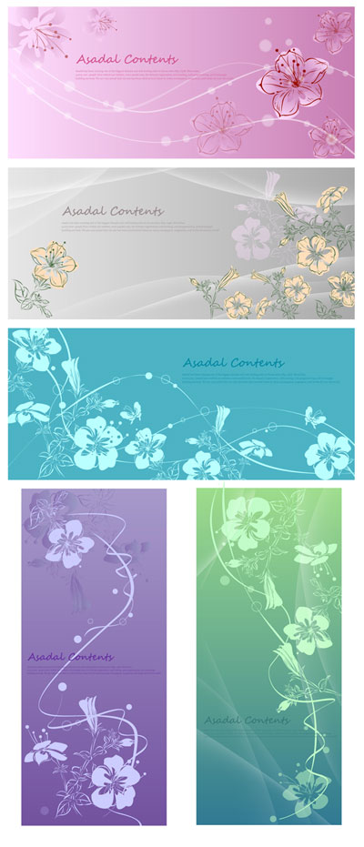 Hand-painted flowers vector fantasy