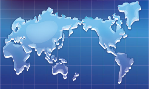 Crystal texture map of the world vector