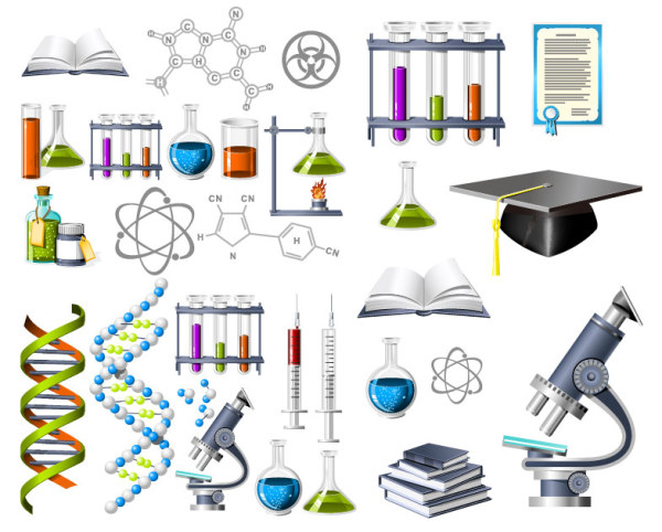 Biochemistry theme icon vector material