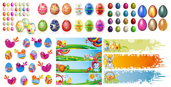 Easter Eggs Feature Vector material