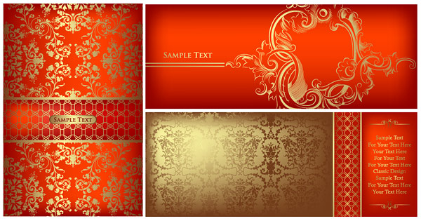 Gold ornate pattern vector material