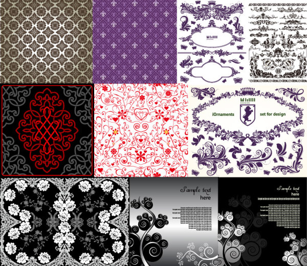 10 beautiful pattern vector material