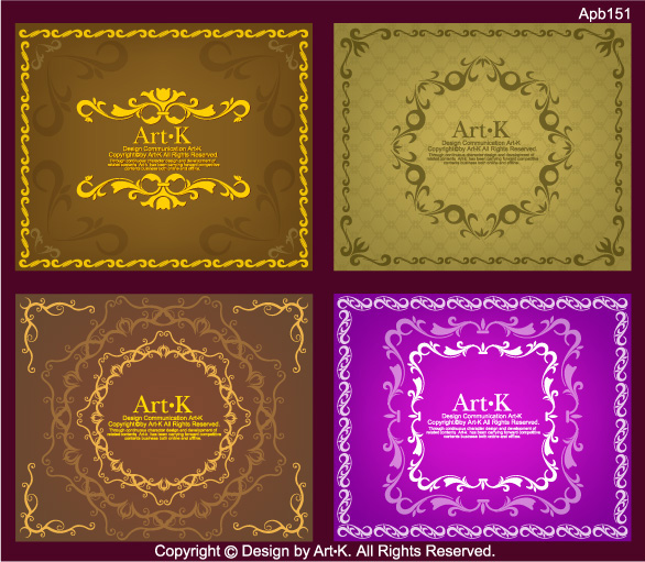 4 simple European-style lace Vector material
