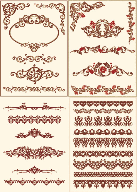 European-style lace pattern vector material