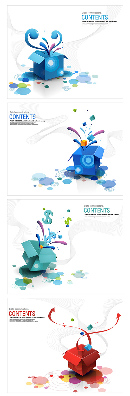 4 Open the colorful box vector material