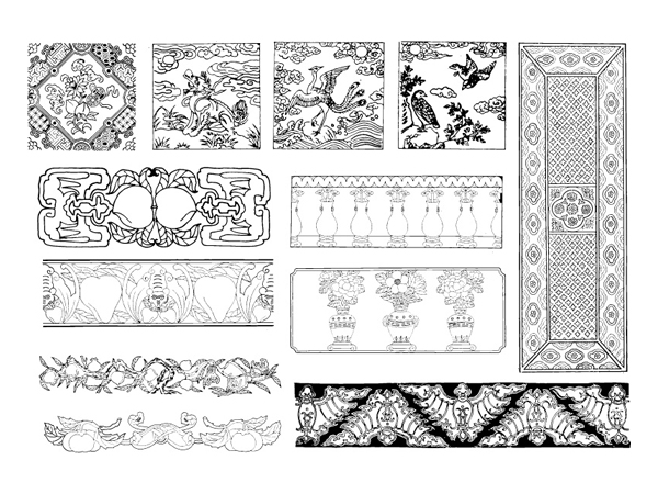 Chinese classical vector of the material 25