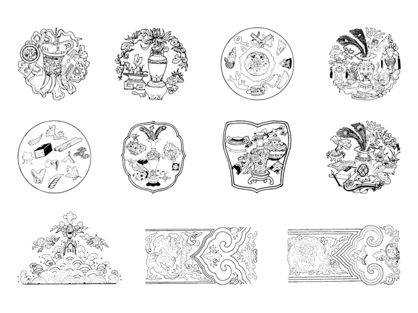 Chinese classical vector of the material 22
