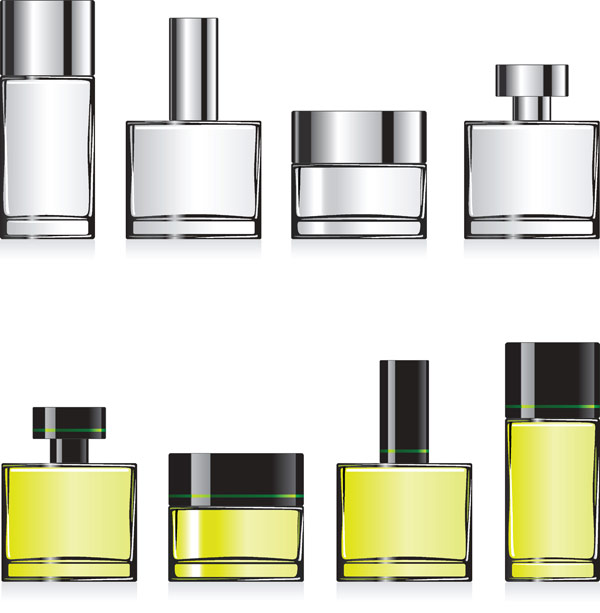 Empty perfume bottles vector material