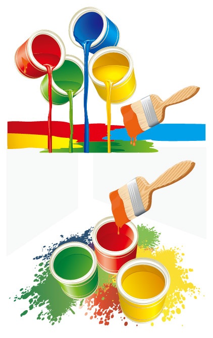 Colorful bucket vector material
