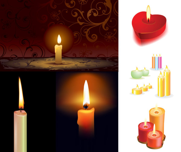 5 candle Vector material