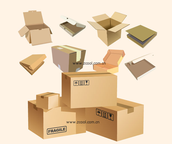 Carton box blank vector material