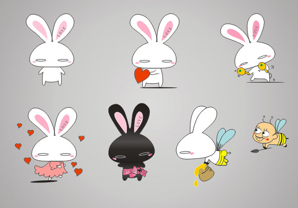 Love rabbit	vector cartoon