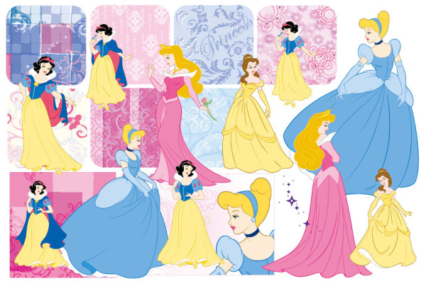 Snow White and the pattern vector material -2