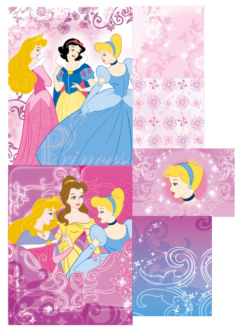 Snow White and the pattern vector material -1
