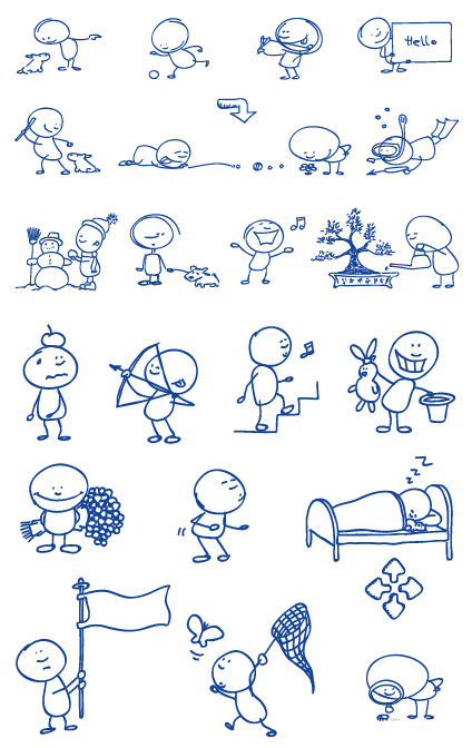 Ball-point pen drawing of the cartoon vector material -2