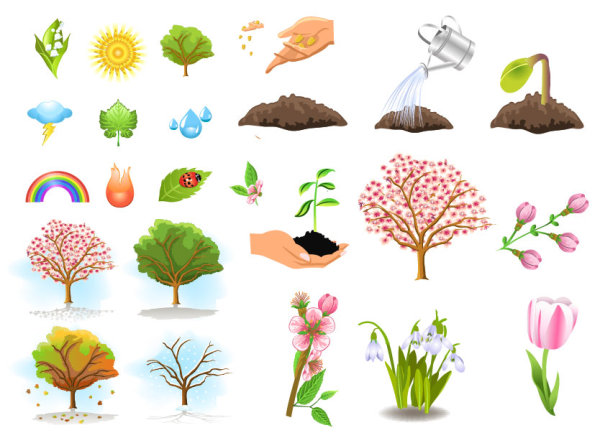 Plant trees vector material