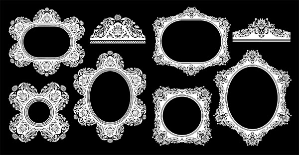 European classical decorative pattern frame vector of material