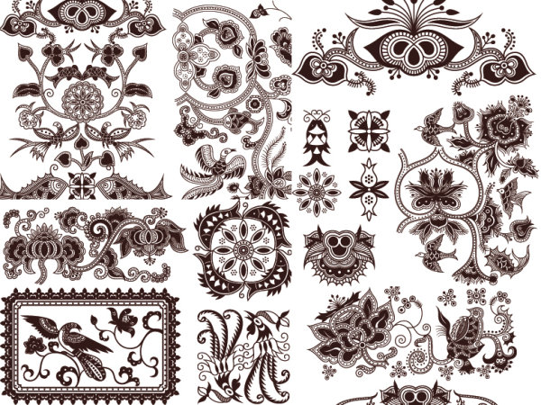 Exquisite classic traditional pattern vector material