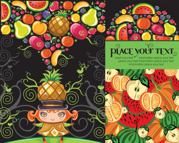 Cute colorful fruit Vector