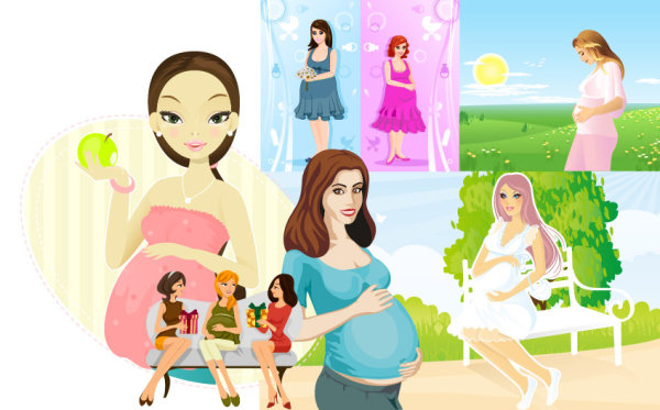 7 pregnant women, Vector