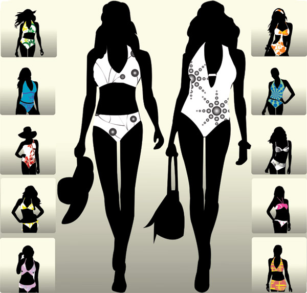 Models catwalk silhouette Vector