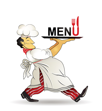 Restaurant menu design vector clip chef
