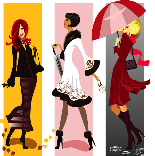 Vector fashion female characters