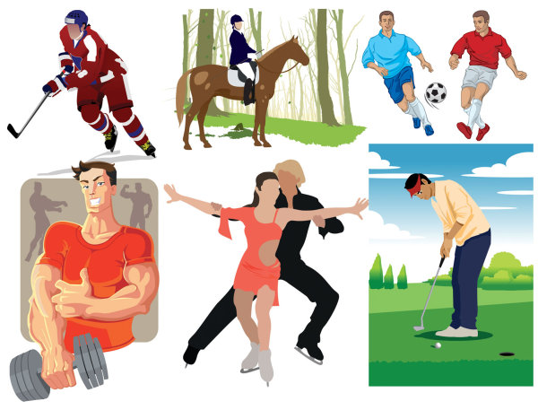 Sports figures vector material