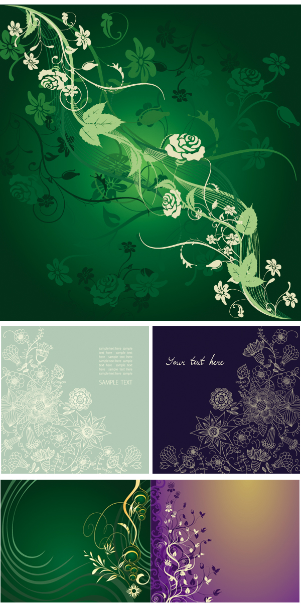 {Gorgeous, elegant, mysterious patterns} vector material