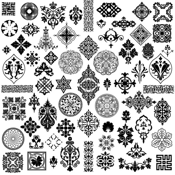 Beautiful classic traditional pattern vector material