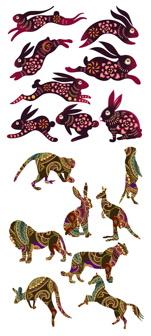 Vector rabbits and other animals