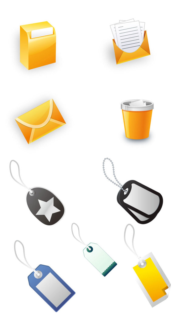 Office icons and labels - Vector