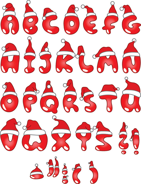 Christmas hats letters