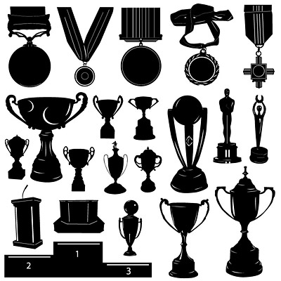 Medals and trophies Silhouette Vector