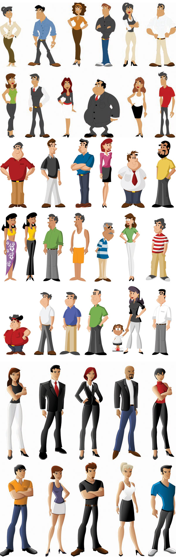 All kinds of cartoon characters - Vector